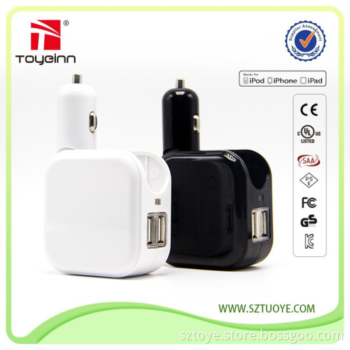 2 in 1 Dual USB Port DC 12V Car Cigarette Charger AC 110V-220V Plug Wall Adapter